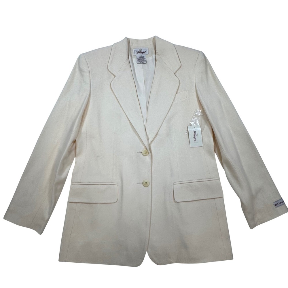 Worthington 100% Merino Wool Blazer Off White Size 10 NWT Vintage Original